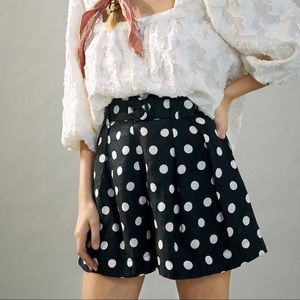 *NWT* Faithfull black polka dot linen shorts